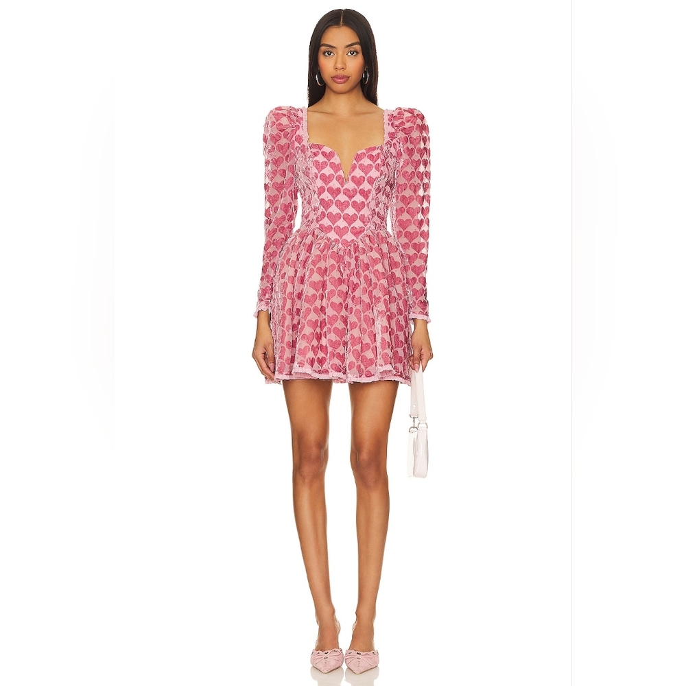 For Love & Lemons                     Theresa Mini Dress in Pink